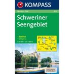 850. Schweriner Seengebiet turista térkép Kompass 