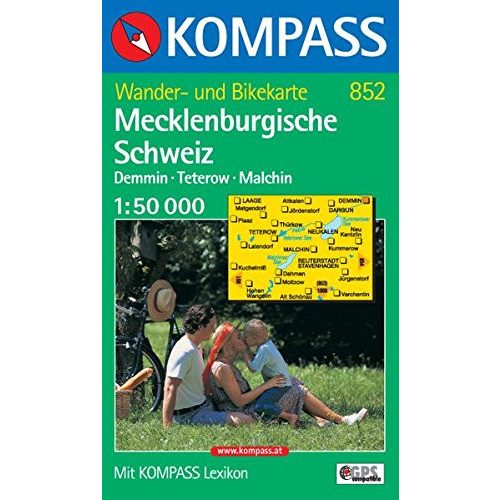 852. Mecklenburgische Schweiz, Demmin, Teterow, Malchin turista térkép Kompass 