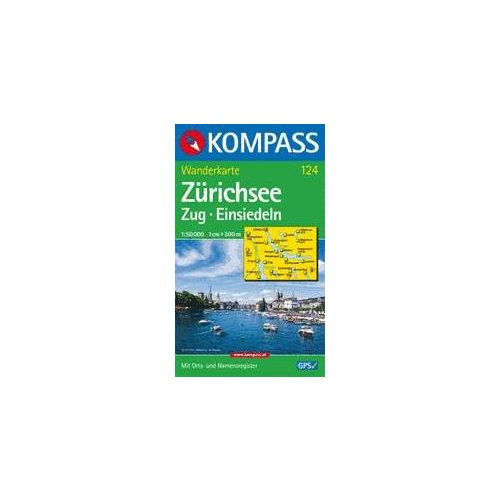124. Zürichsee turista térkép Kompass 