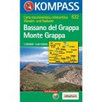   632. Bassano del Grappa, Monte Grappa, 1:25 000 turista térkép Kompass 