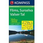 123. Flims, Surselva, Valser Tal turista térkép Kompass 