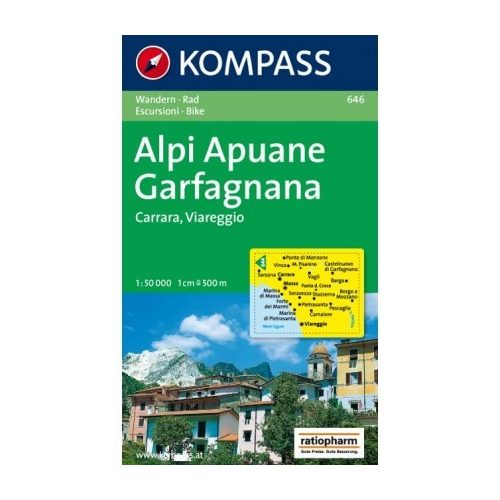 646. Alpi Apuane Carfagnana turista térkép Kompass 1:50 000 