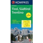   358. Tirol, Südtirol, Trentino, Panorama mit Straßenkarte, 1:250 000 panoráma térkép 