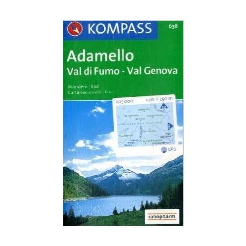 638. Adamelo-Val di Fumo-Val Genova turista térkép Kompass 1:25 000 