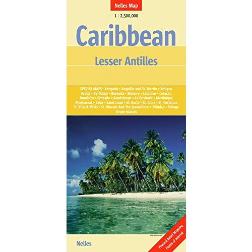 Karib-szigetek térkép Nelles Caribbean térkép Karib térkép, Kis-Antillák térkép - Caribbean : Lesser Antilles
