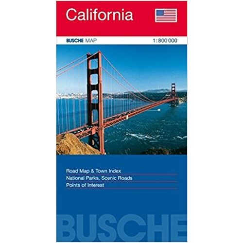 Kalifornia térkép, California térkép Busche map  1:800 000