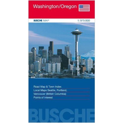 Washington térkép, Oregon térkép Busche Map 1:975 000