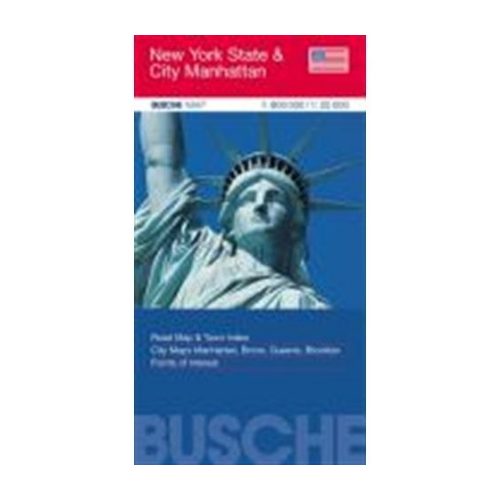 New York térkép Busche map New York állam 1:25 000, 1:800 000 