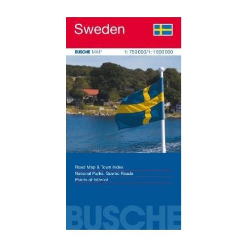 Svédország térkép Busche Map  1 : 750 000  
