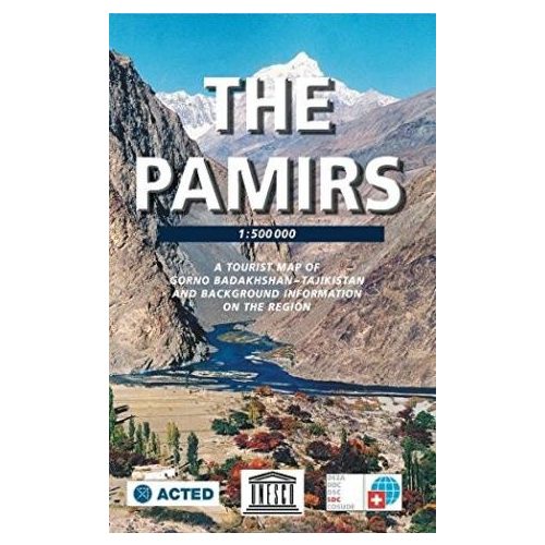 Tajikistan térkép, Pamír hegység turista térkép, The Pamirs térkép 1:500 000 