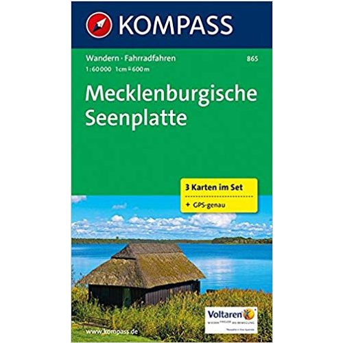 865. Mecklenburgische Seenplatte, 3teiliges Set mit Aktiv Guide, 1:60 000  turista térkép Kompass 