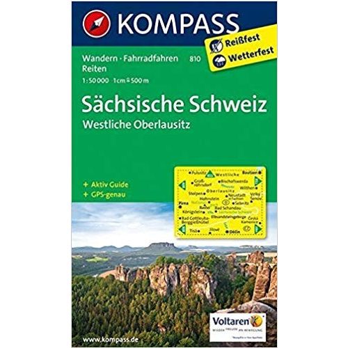 810. Szász-Svájc turista térkép Kompass 1:50 000 Liberec térkép, Cseh Svájc térkép 