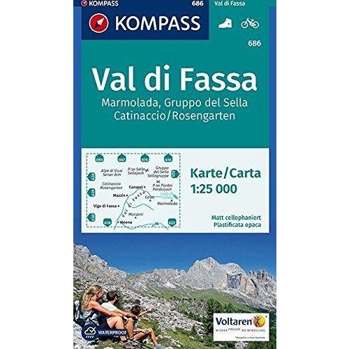 686. Val di Fassa turista térkép Kompass 1:25 000 