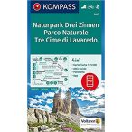   047. Naturpark Drei Zinnen/Parco naturale Tre Cime di Lavaredo, 1.25 000, D/I turista térkép Kompass 