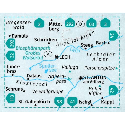 33. Arlberg  turista térkép, Verwallgruppe turista térkép Kompass 