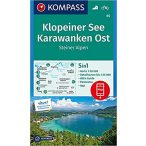   65. Klopeiner See turista térkép Karavánkák turista térkép, Karawanken East térkép Kompass 1:50 000, 1:25 000 