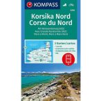   2250. Észak-Korzika turista térkép Kompass, Korsika Nord térkép szett, 3 részes 1:50e