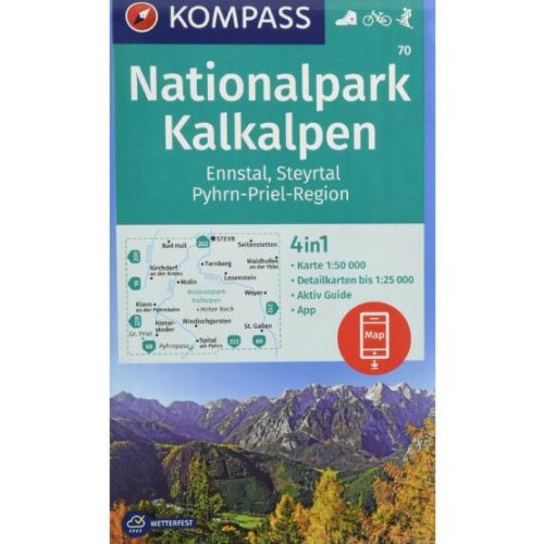 70. Kalkalpen nemzeti park turista térkép Kompass 1:50 000  Hochkar térkép