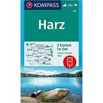   450. Harz turista térkép, 2teiliges Set mit Naturführer Kompass Harz-hegység térkép