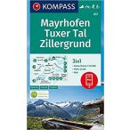   037. Mayrhofen turista térkép Kompass 1:25 000 Tuxer Tal turista térkép 3in1