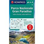   86. Gran Paradiso Nemzeti Park, Valle d’Aosta, Gran Paradiso turista térkép Kompass laminált 1:50e, 4 az 1-ben, 2020