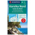   2250. Észak-Korzika turista térkép Kompass, Korsika Nord térkép szett, 3 részes 1:50e