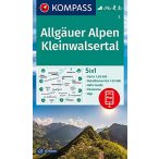 3. Allgäuer Alpen, Kleinwalsertal turista térkép Kompass 