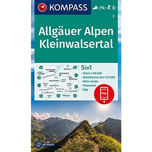 3. Allgäuer Alpen, Kleinwalsertal turista térkép Kompass 