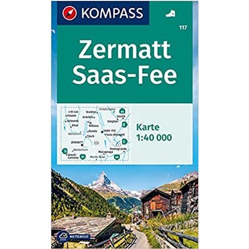 117. Zermatt Saas Fee turista térkép Kompass 1:40 000 