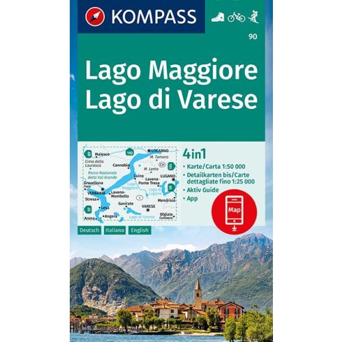 90. Lago Maggiore turista térkép Kompass 1:50 000 