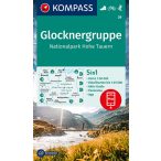   39. Glocknergruppe turista térkép Kompass 1:50 000  Nationalpark Hohe Tauern Nemzeti Park térképszett 5 db-os 