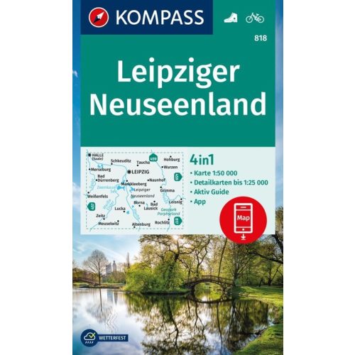 818. Leipziger Neuseenland turista térkép Kompass 