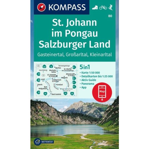 80. St. Johann, Salzburger Land turista térkép Kompass 