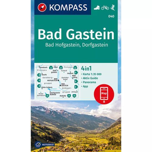 040. Bad Gastein, Bad Hofgastein, Dorfgastein, 1:35 000 turista térkép Kompass 