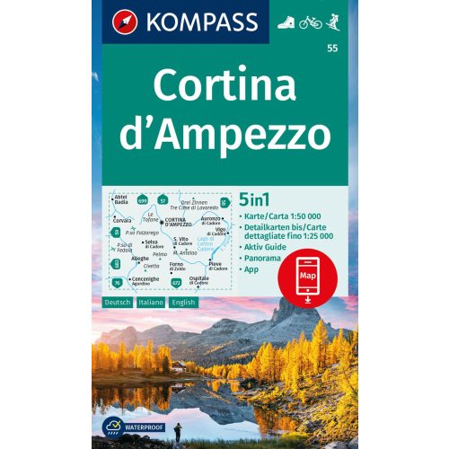 55. Cortina d Ampezzo turista térkép Kompass 1:50 000 