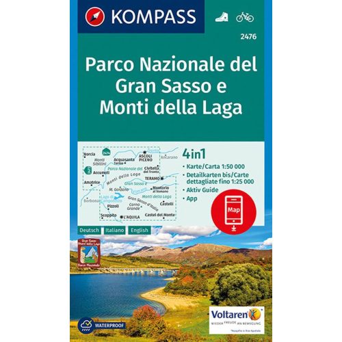 2476. Parco Nazionale de Gran Sasso, D/I turista térkép Kompass 
