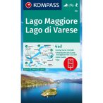   90. Lago Maggiore turista térkép Kompass Maggiore -tó turistatérkép, Varese -tó 1:50 000 