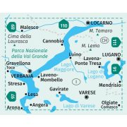 90. Lago Maggiore turista térkép Kompass Maggiore -tó turistatérkép, Varese -tó 1:50 000 