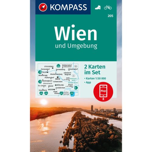 205. Bécs és környéke turista térkép Kompass 1:50 000  2023.