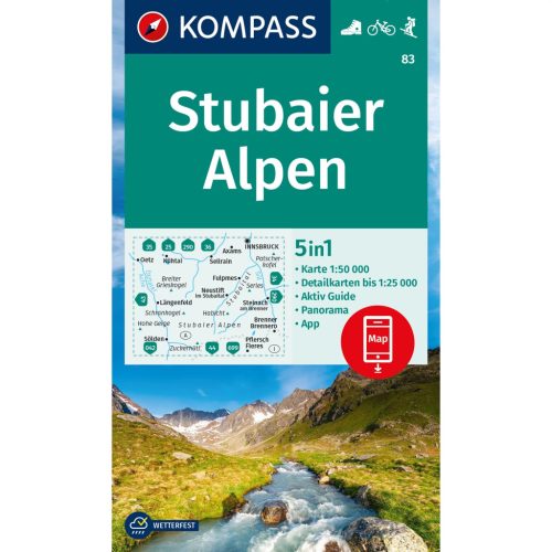 83. Stubaier Alpen turista térkép Kompass 1:50 000 