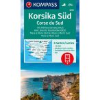   2251. Dél-Korzika térkép Kompass 1:50 000 Korzika turistatérkép szett a GR20 túraútvonallal