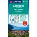   697. Gardasee térkép, Garda-tó turista térkép 1:35 000, D/I turista térkép Kompass 2023.