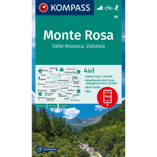 88. Monte Rosa turista térkép Kompass 1:50 000  2023/27