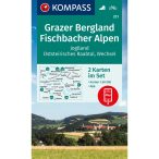   221. Grazer Bergland turista térkép Grazi hegyvidék - Fischbacher Alpok turistatérkép Kompass 1:50 000  2023.
