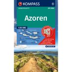   2260. Azori szigetek turista térkép, 2 részes szett Azori turista térkép Kompass Azoren térkép 1:50e   2025. 