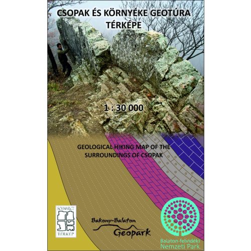 Csopak és környéke geotúra térképe, Csopak turista térkép Schwarcz 1:30 000