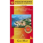   Montenegro térkép, North Albania térkép Gizi Map  1:200 000 