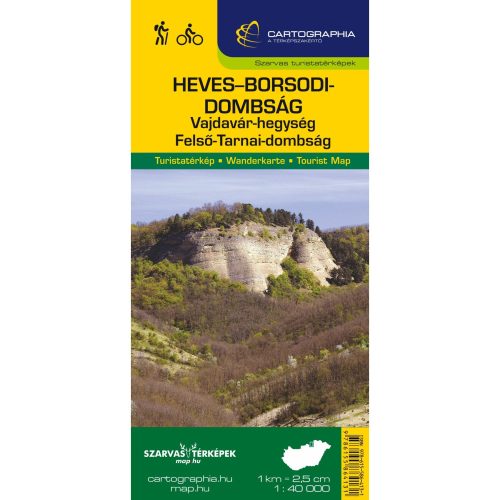 Heves-Borsodi-dombság turistatérkép, Vajdavár-hegység, Felső-Tarnai-dombság térkép Cartographia 1:40 000