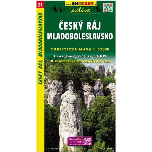 SC 21. Cseh Paradicsom térkép, Cesky raj, Mladoboleslavsko turista térkép Shocart 1:50 000 