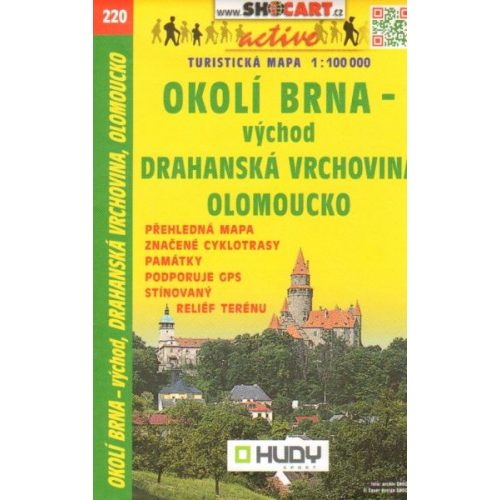 SC 220. Brno környéke, Okolí Brna vychod Olomoucko turista térkép Shocart 1:100 000 